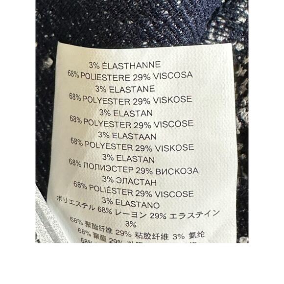 Michael Kors Top Womens Medium Navy Sleeveless Mock Neck Textured Office Preppy - Picture 8 of 10